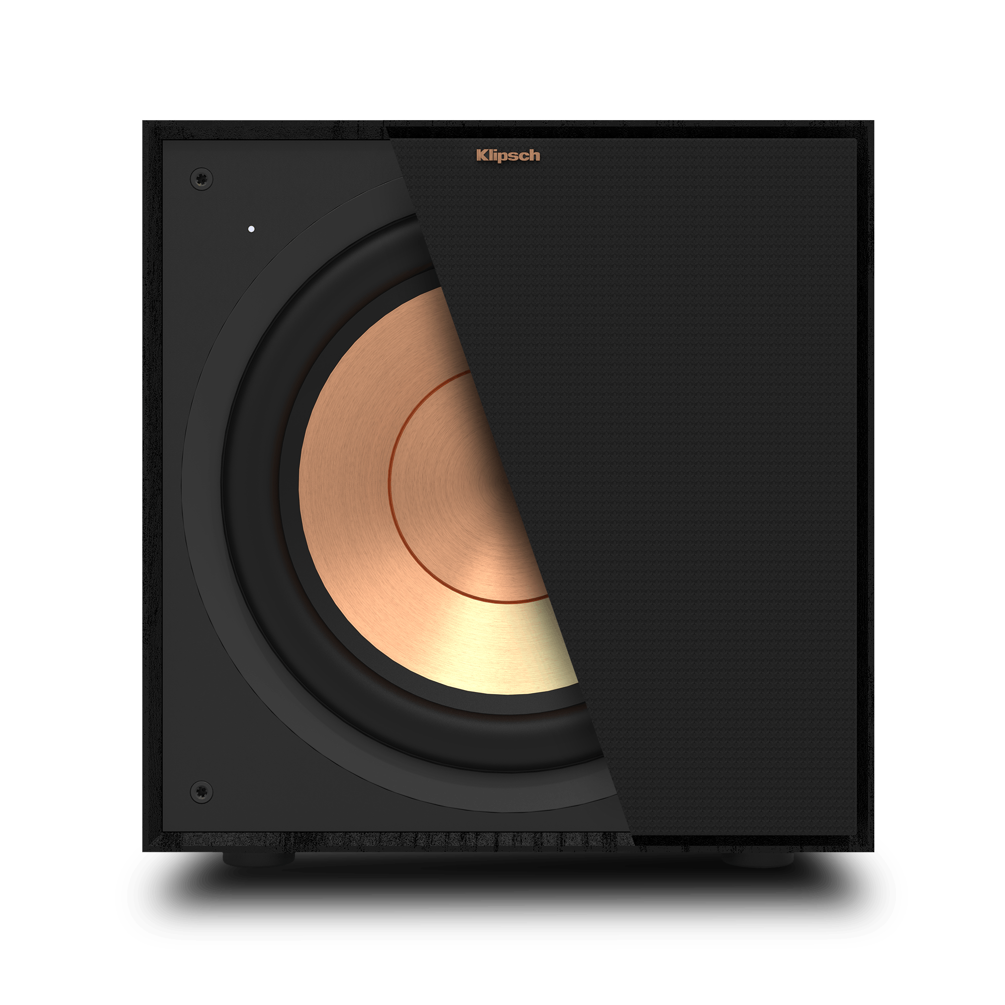 Reference Subwoofer R-101SW with cutaway grille